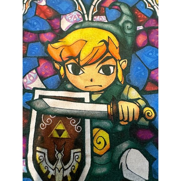 The Legend of Zelda Wind Waker Stained Glass Graphic T-Shirt – Men’s Size M – Gr - Picture 7 of 9